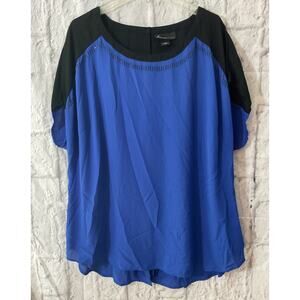 Lane Bryant 18/20 Blue & Black Blouse